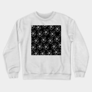 spiny brittle starfish aloha print hawaii pattern black and white Crewneck Sweatshirt